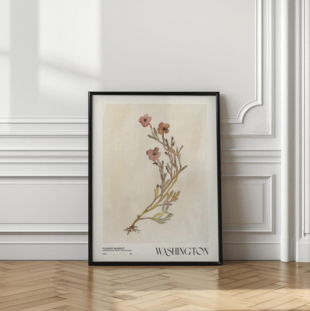 Watercolor print collection. Flower market - Washington