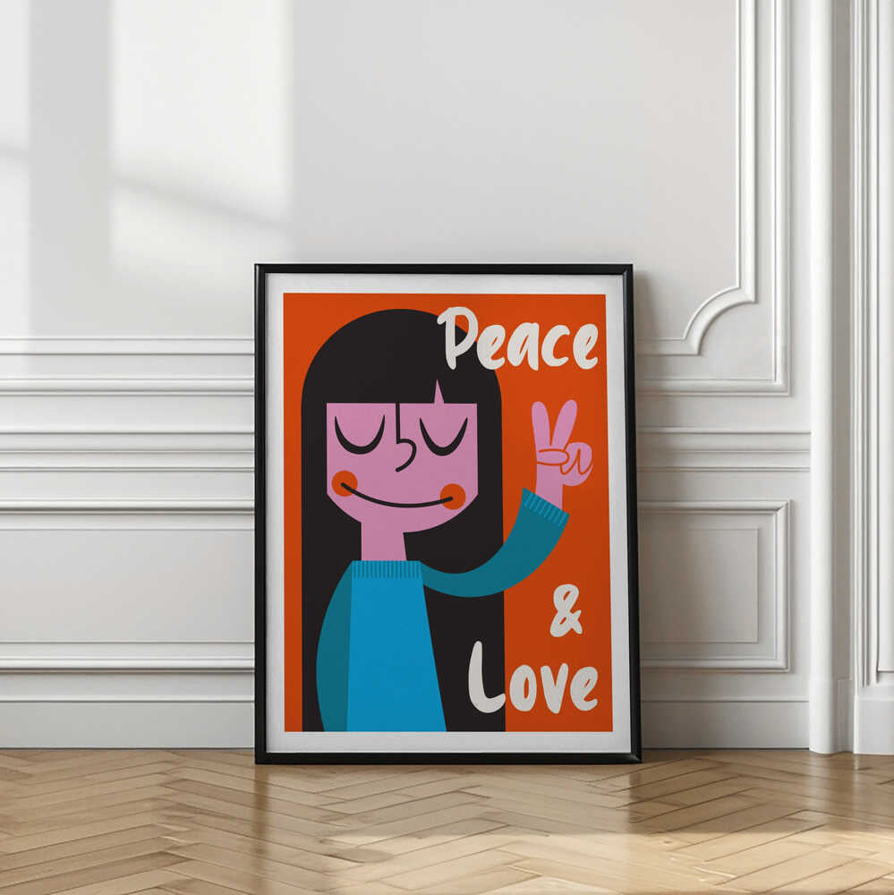 Peace &amp; Love Mid Century Illustration