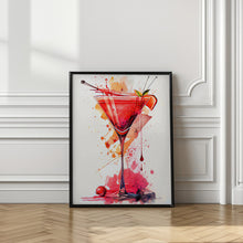 Load image into Gallery viewer, Cosmopolitan cocktail Watercolour Wall Art Print
