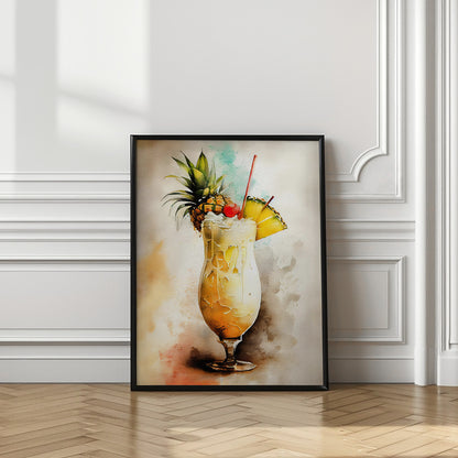 Pina Colada Drinks cocktail Wall Art Print