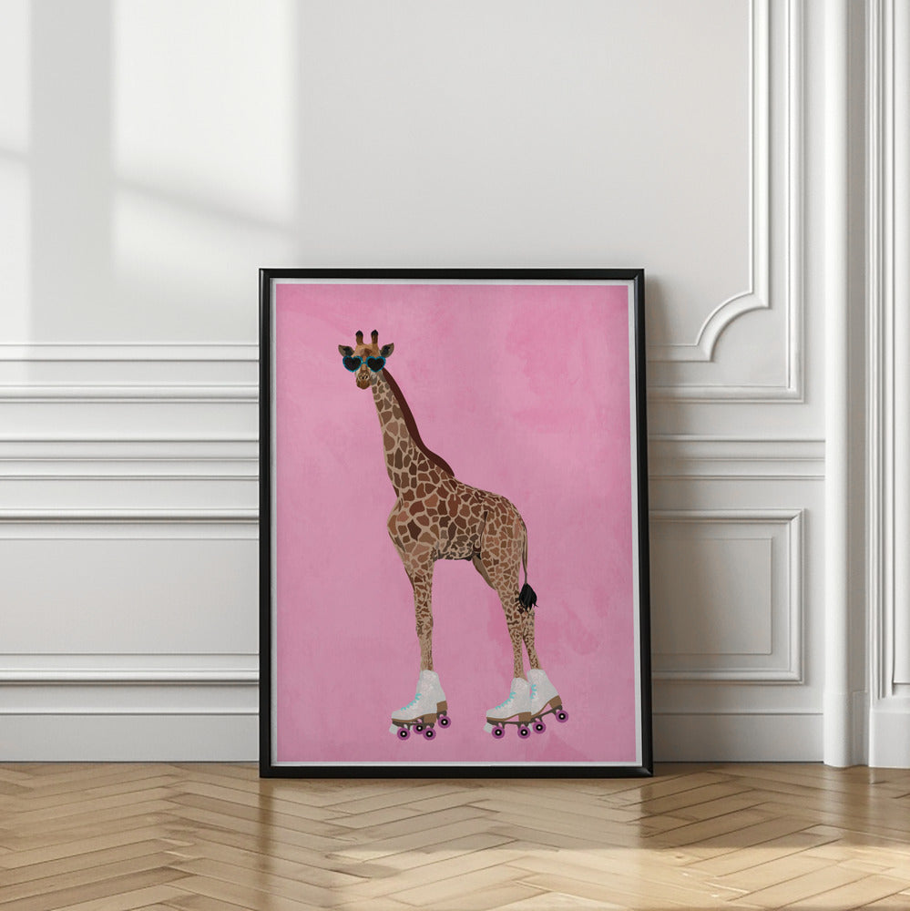 Rollerskating Giraffe