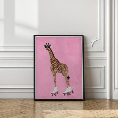 Rollerskating Giraffe