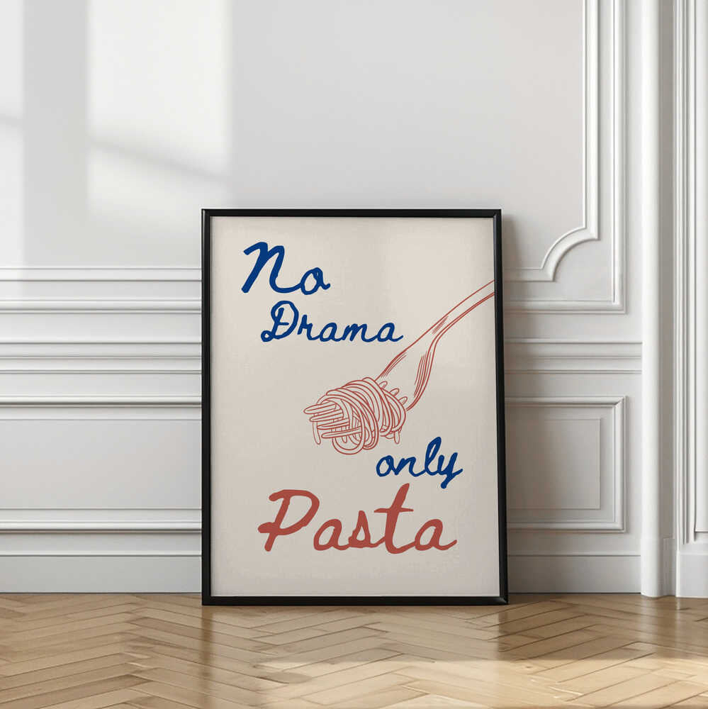 No drama only pasta, Illustration + Text