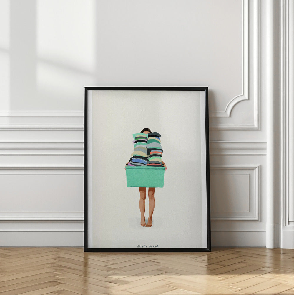 Laundry Basket | Minimal Utility Room Art