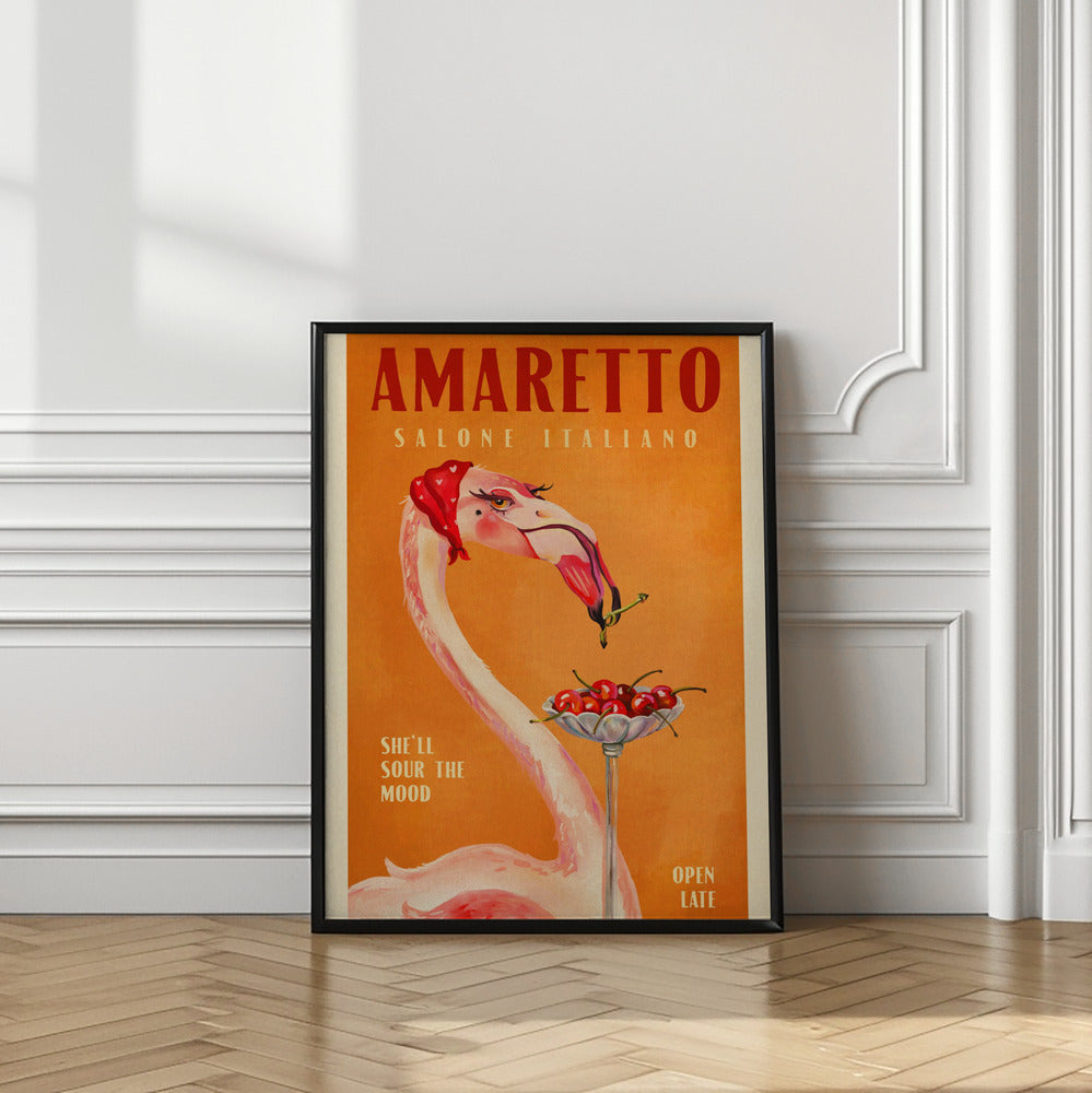 Amaretto Flamingo Art Deco Italian Cafe Travel Art