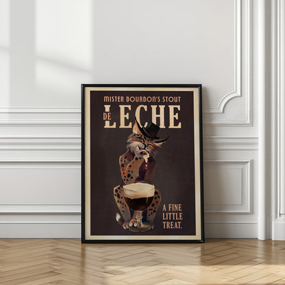 Bourbon De Leche Guinness Style Cat Art
