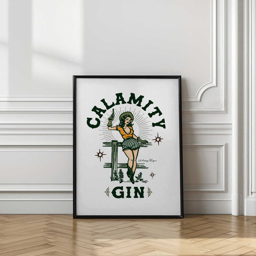 Calamity Gin Funny Retro Western Cowgirl Art