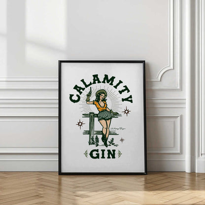 Calamity Gin Funny Retro Western Cowgirl Art