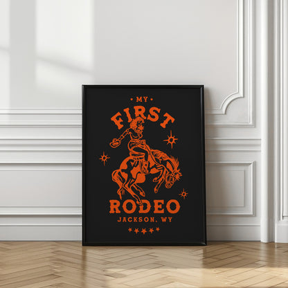 My First Rodeo Jackson Wyoming Horseback Cowgirl