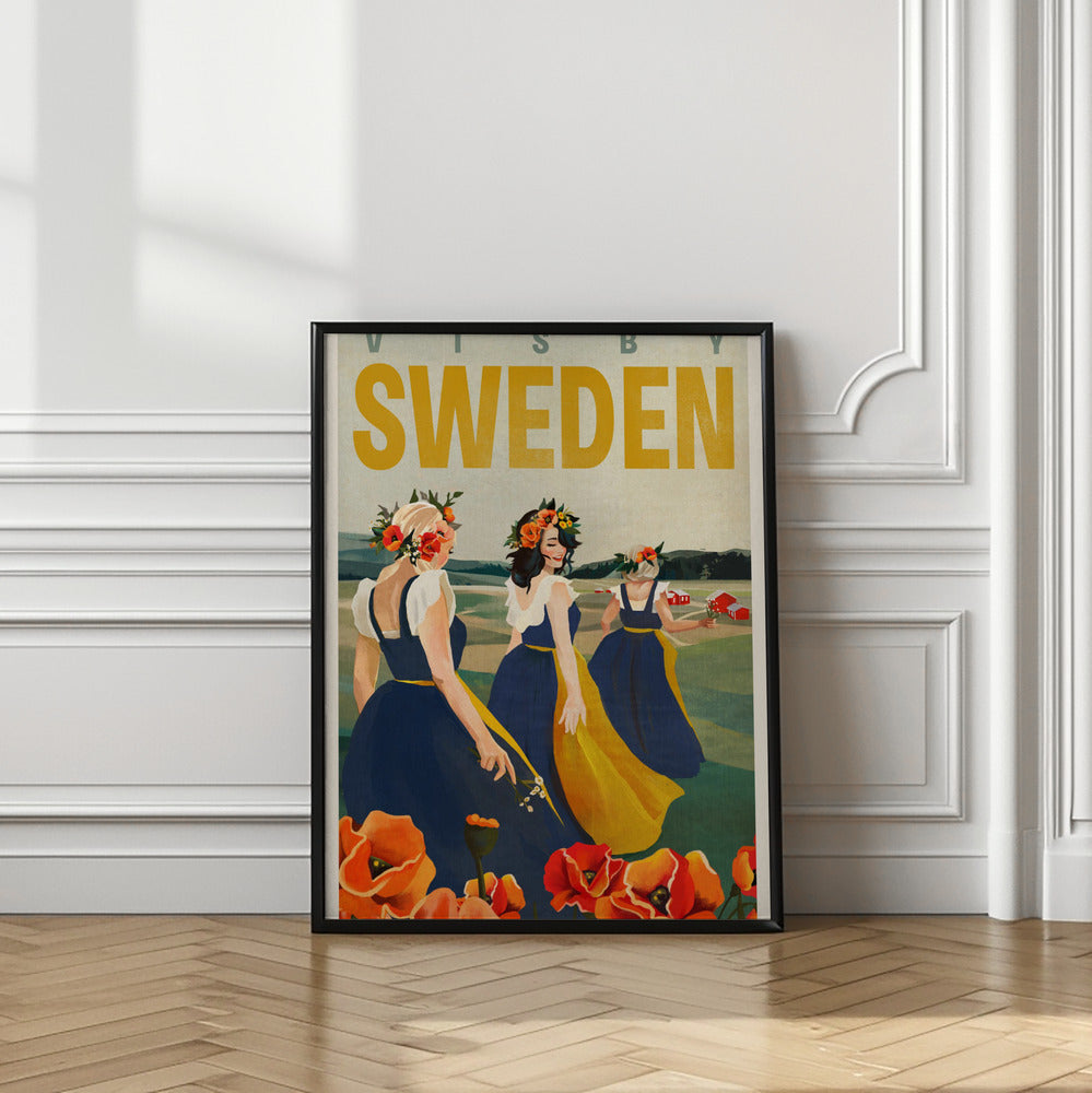 Visby Sweden Flower Girls | Travel wall art