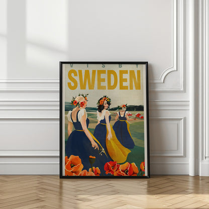 Visby Sweden Flower Girls | Travel wall art