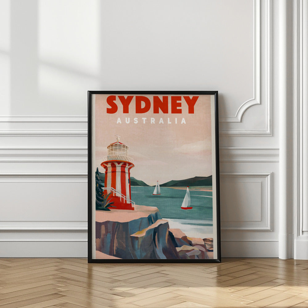 Sydney Australia Lighthouse Nautical Travel Art