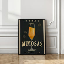 Load image into Gallery viewer, Bottomless Mimosas Art Deco Cocktail Bar Art
