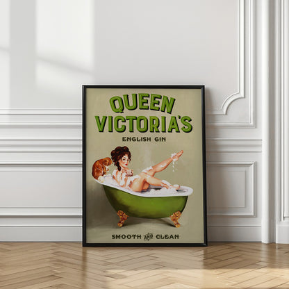 Queen Victoria English Gin Bath Pinup Girl