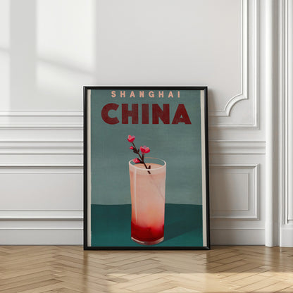 Travel Poster Cocktail | Shanghai China wall art