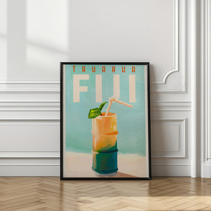 Tavarua Fiji Cocktail Poster Travel Art