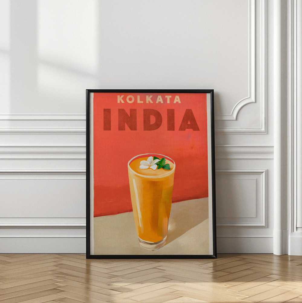 Travel Poster Cocktail Kolkata India | Bar wall art