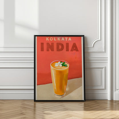 Travel Poster Cocktail Kolkata India | Bar wall art