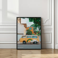 Load image into Gallery viewer, Adventure Awaits | Yellow VW Camper Art Print
