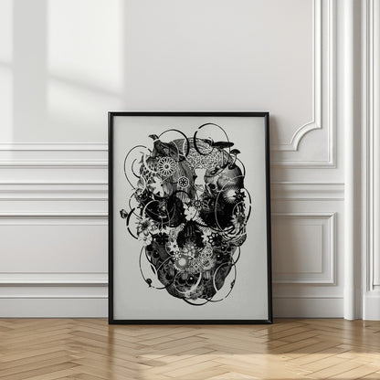 Skull - black and white