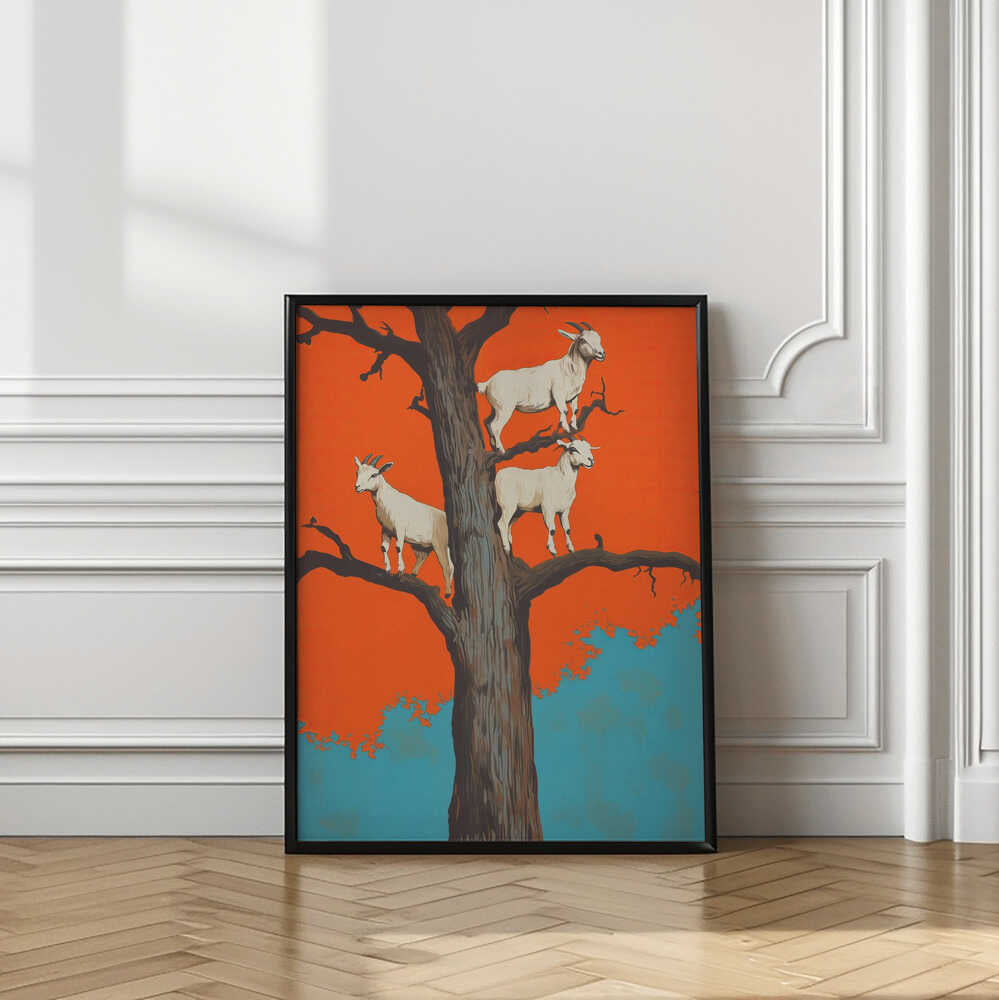 Goats in an Orange Tree