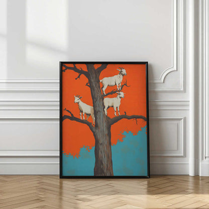 Goats in an Orange Tree