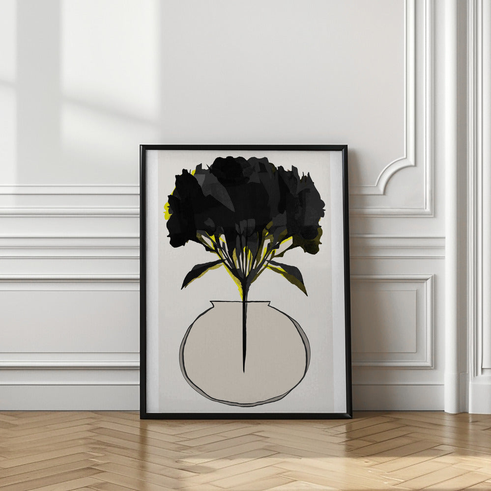 Black Flowers In Vase