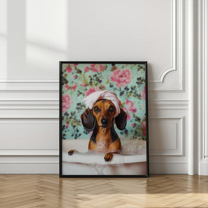 Bath Time Dachshund