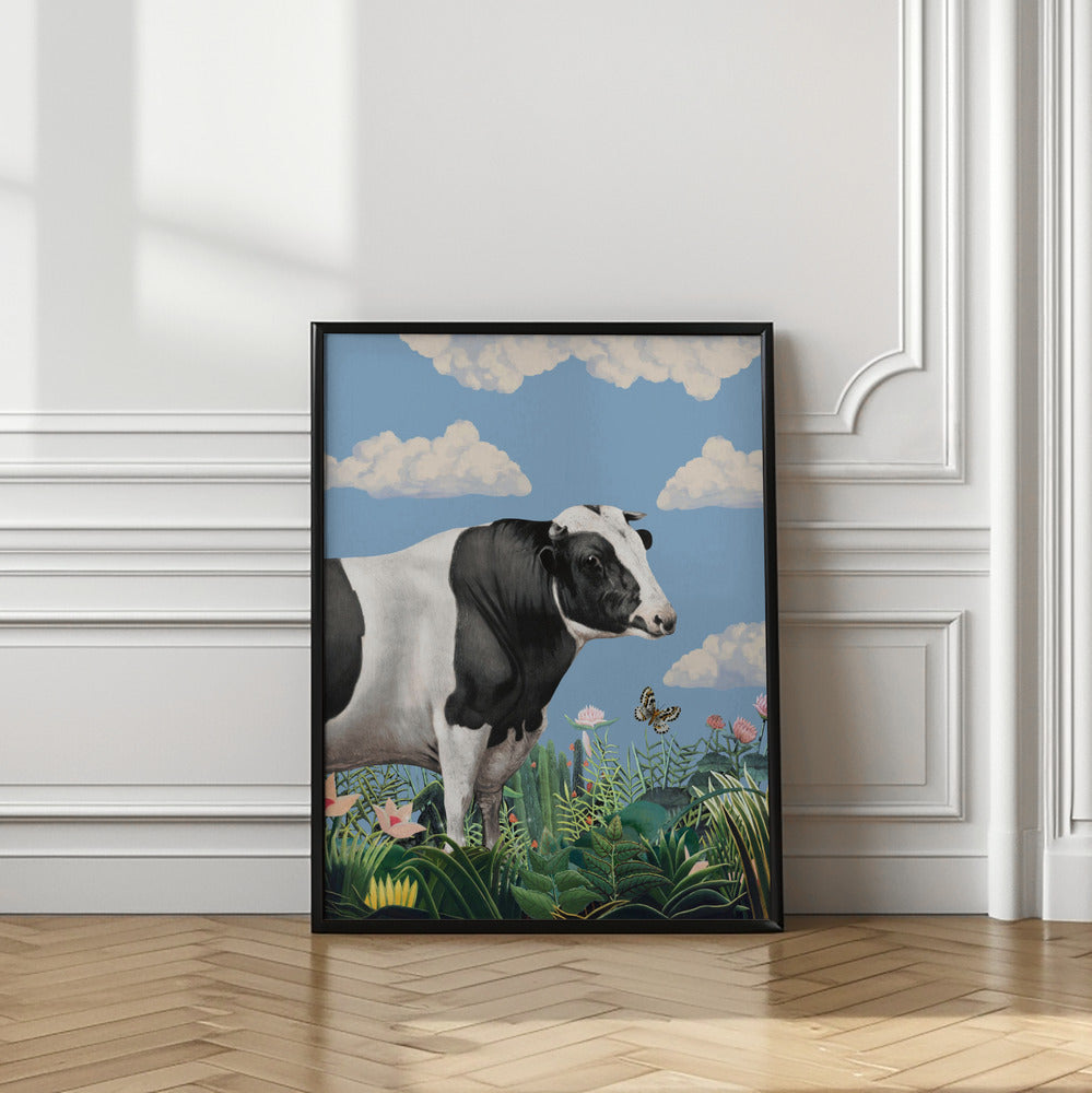 Colourful Portraits of Happy Cows (butterfly Included)