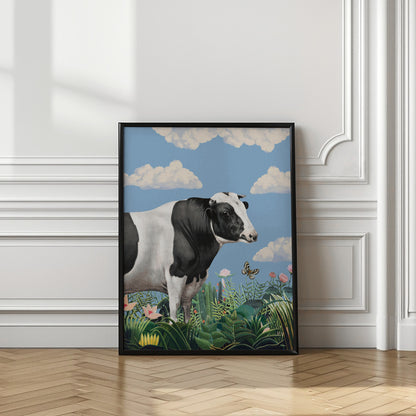 Colourful Portraits of Happy Cows (butterfly Included)