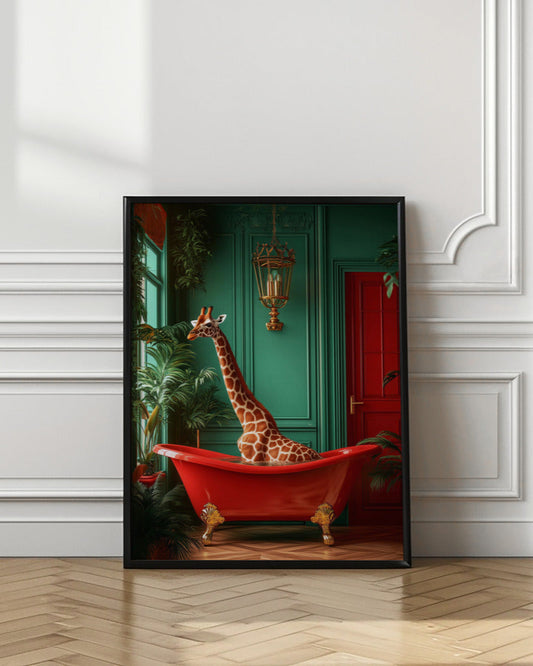 Giraffe in the Bathtub Tropical animals