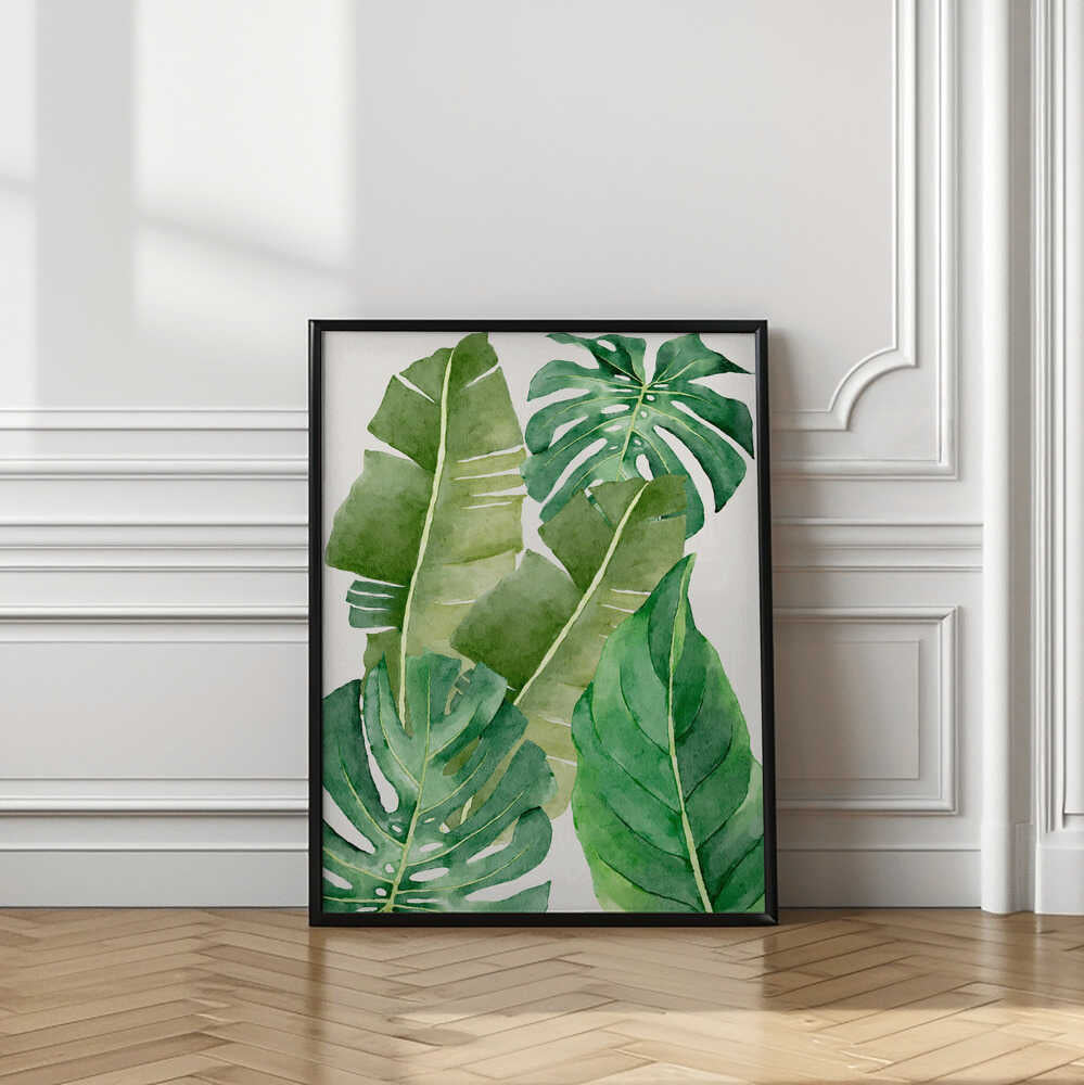 Watercolor Jungle Leaves
