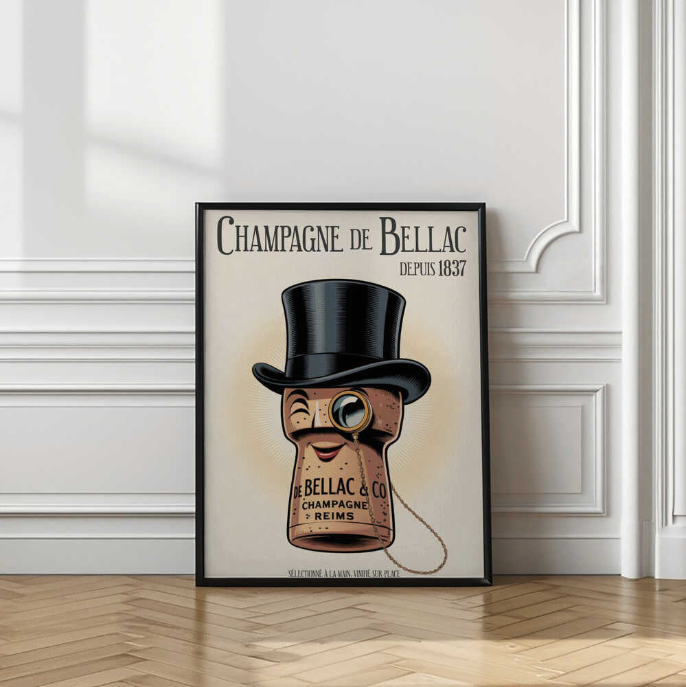 Champagne De Bellac Vintage Advert Poster Art