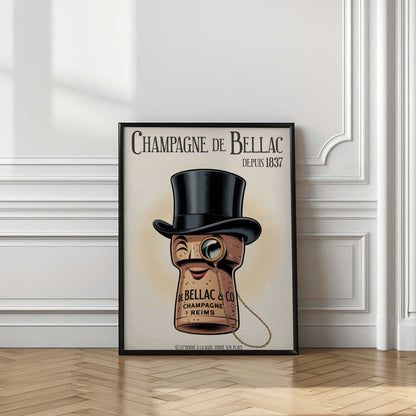 Champagne De Bellac Vintage Advert Poster Art