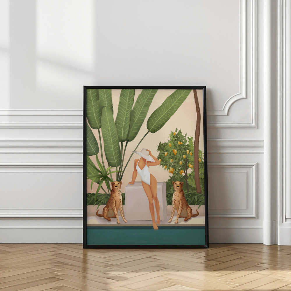 Tropical Woman and Cheetahs