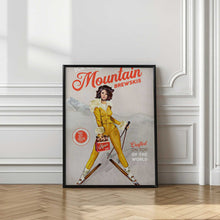 Load image into Gallery viewer, Ice Cold Beer Vintage Pinup Ski Art
