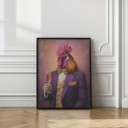 Rooster In a Purple Tuxedo