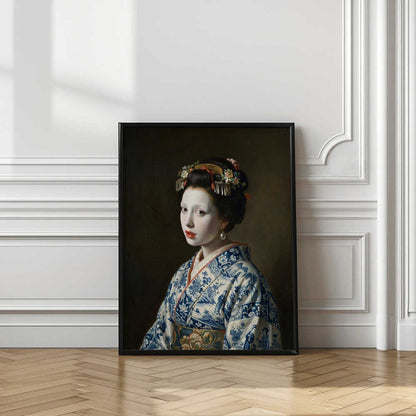 Geisha in Blue Kimono