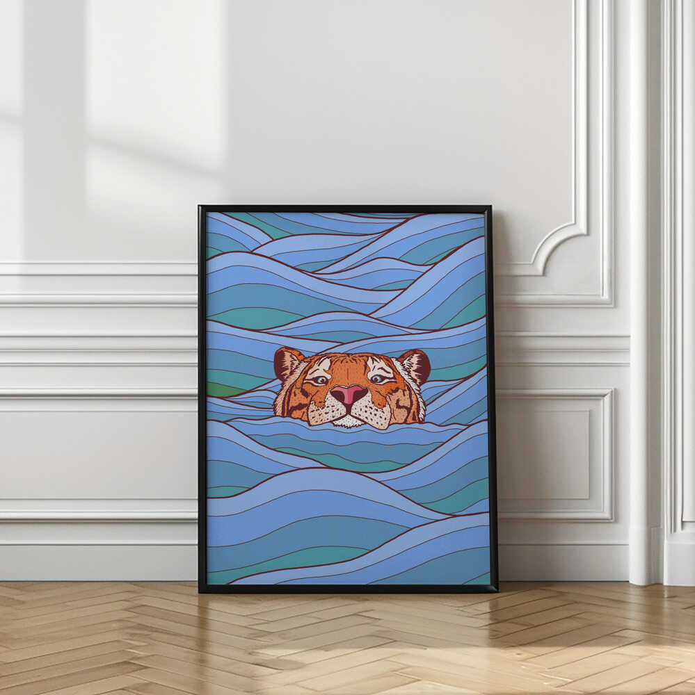Tiger In Blue Waves