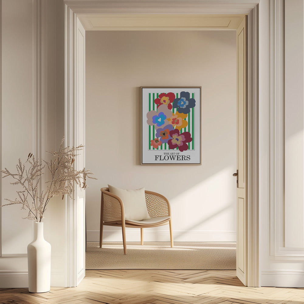 The Art Of Flowers Green Stripe