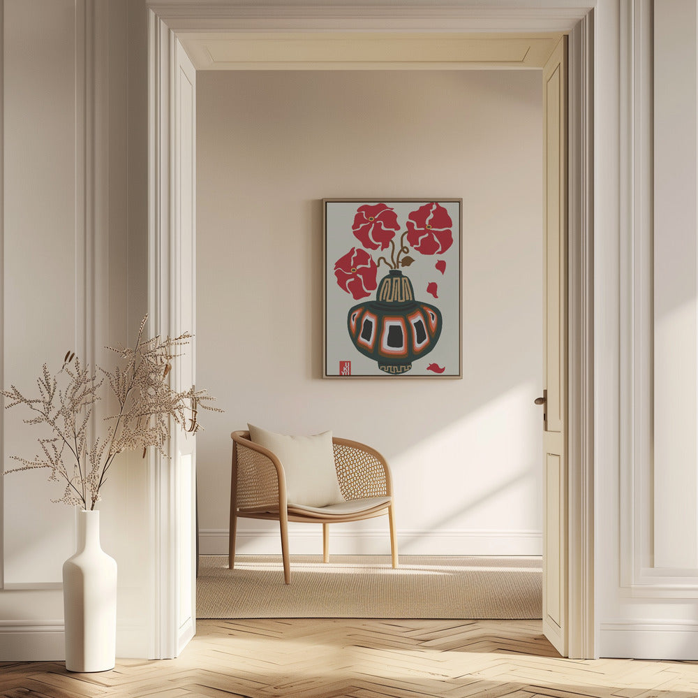 Ukiyo Vase Flower Greige