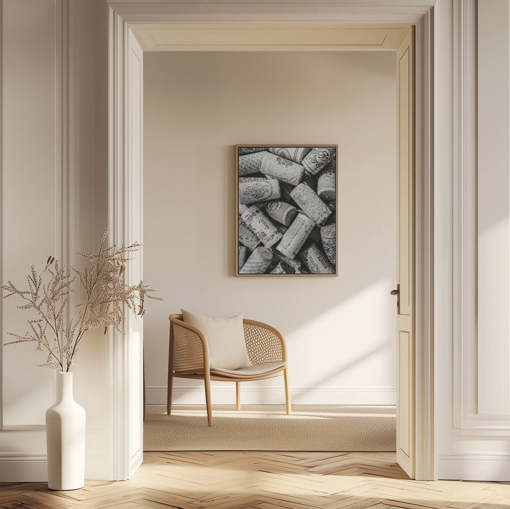 Wine 001 Bw | Cork wall art
