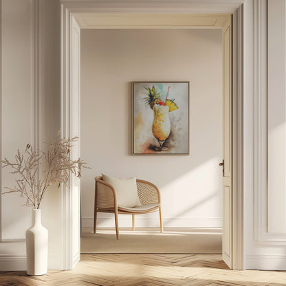Pina Colada Drinks cocktail Wall Art Print