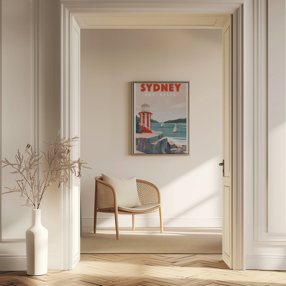 Sydney Australia Lighthouse Nautical Travel Art