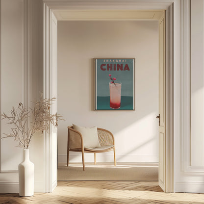 Travel Poster Cocktail | Shanghai China wall art