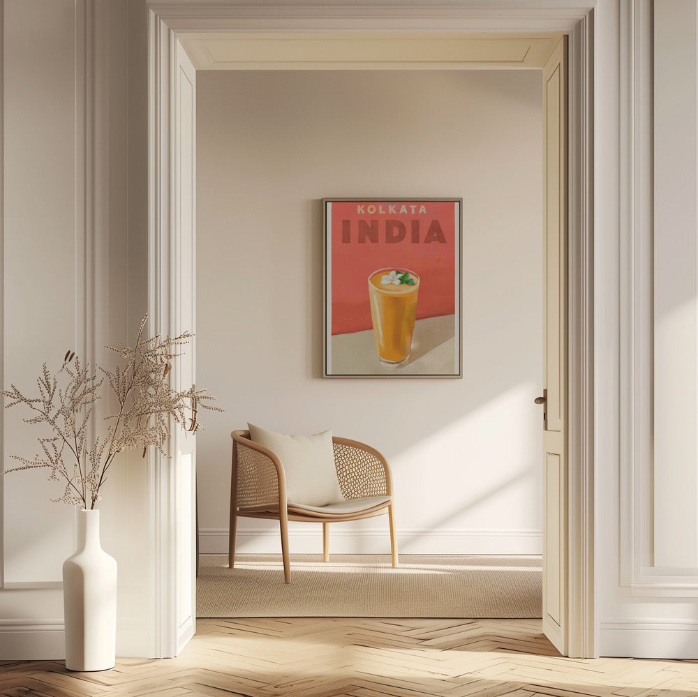 Travel Poster Cocktail Kolkata India | Bar wall art
