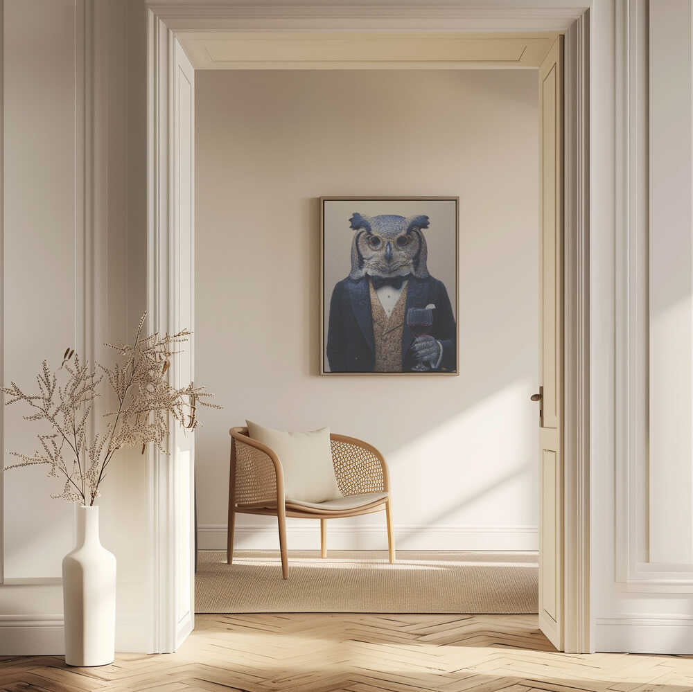 Owl In Midnight Blue Tuxedo