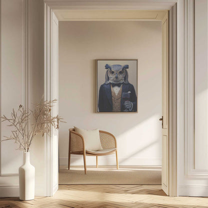 Owl In Midnight Blue Tuxedo