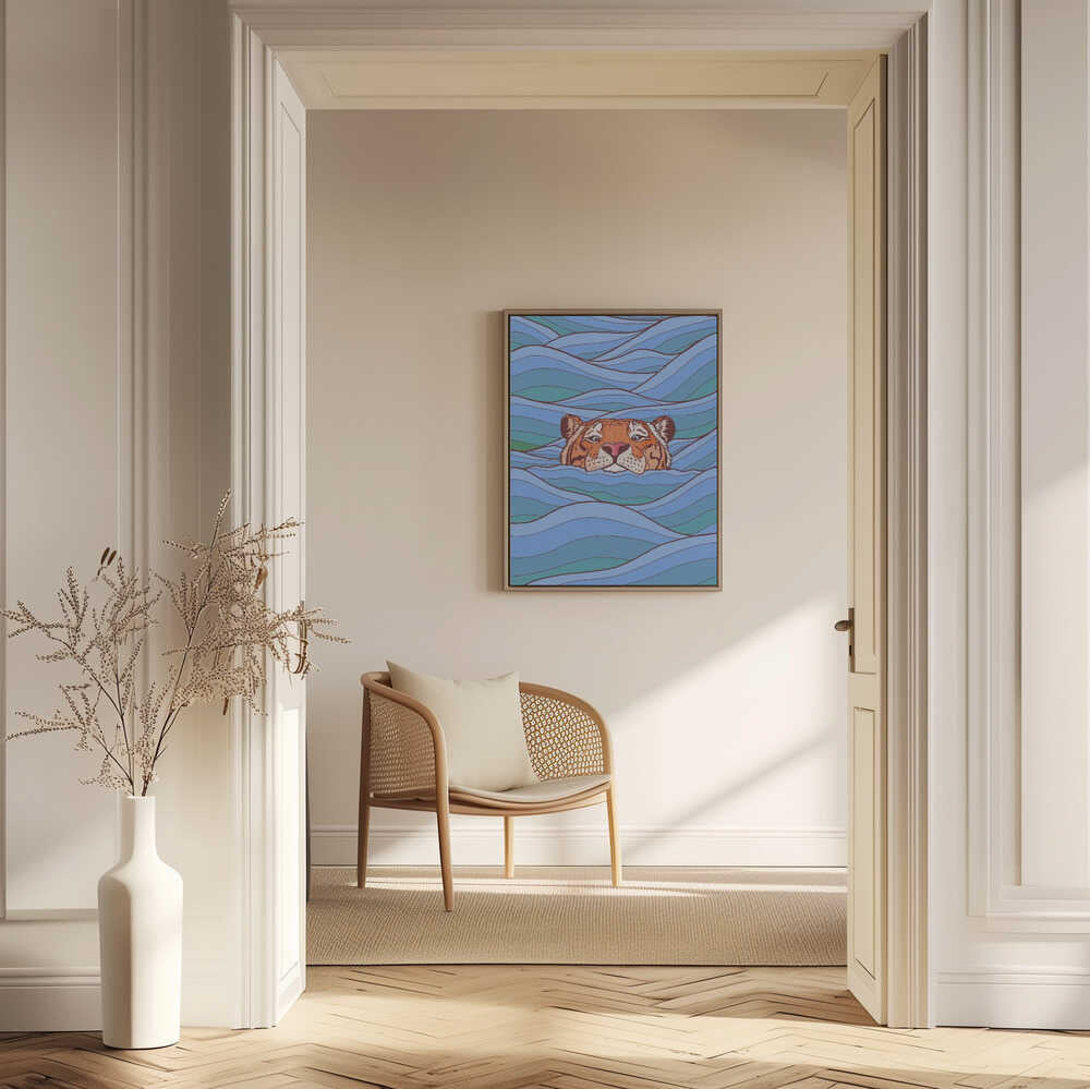 Tiger In Blue Waves