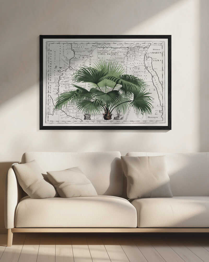 Vintage Palm on Africa Map